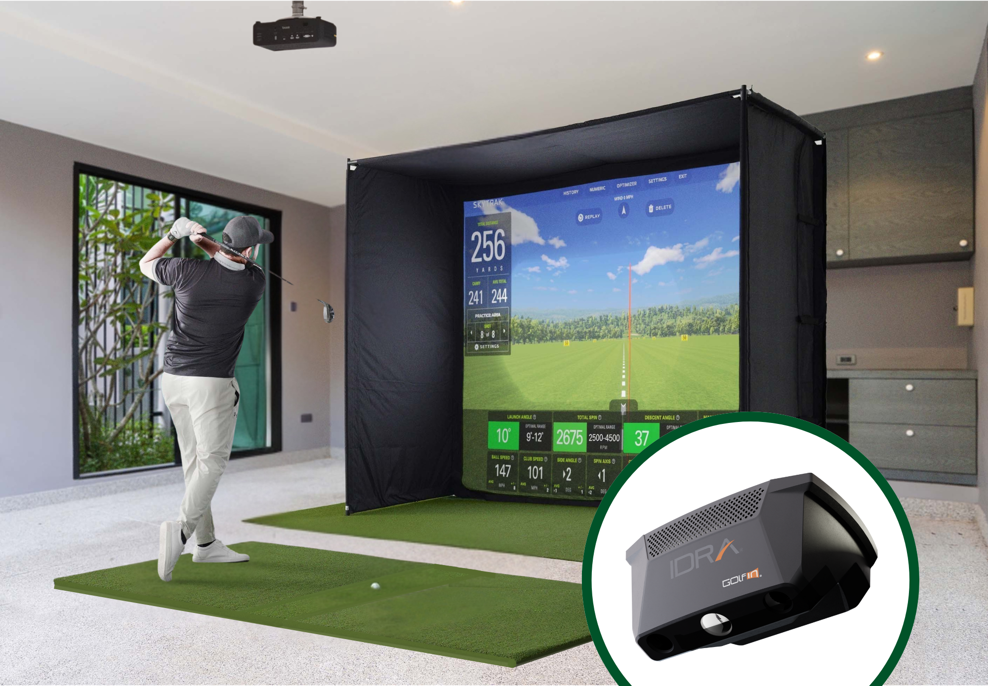 Simulator Package 12' 4K (Overhead Launch Monitor)